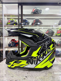 Nikko Motocross Helmet - Gloss Black Neon (Q.C Aproved)