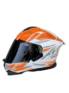 STEELBIRD SBH 57 FIGHTER HELMET - GLOSS WHITE ORANGE