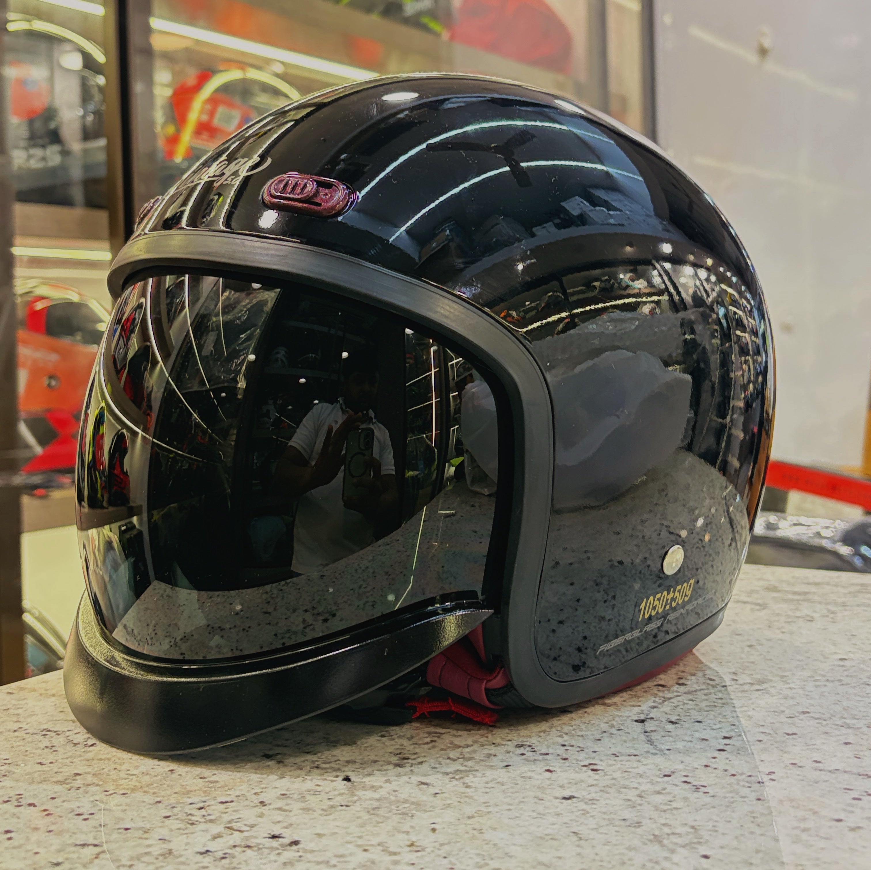 STEELBIRD SBH 67 VINTAGE 5.O GLOSS BLACK HELMET – Arihant Helmets