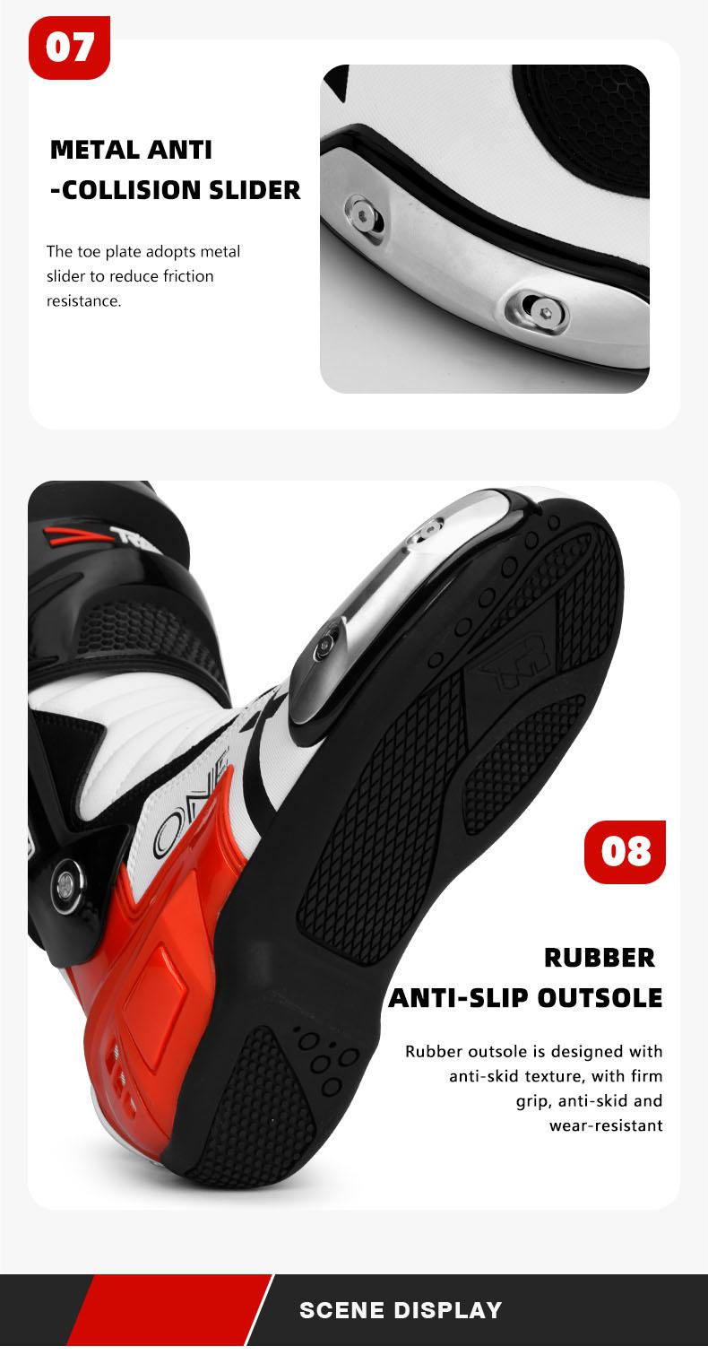 TIGER TR X ONE PRO BOOTS BLACK WHITE RED