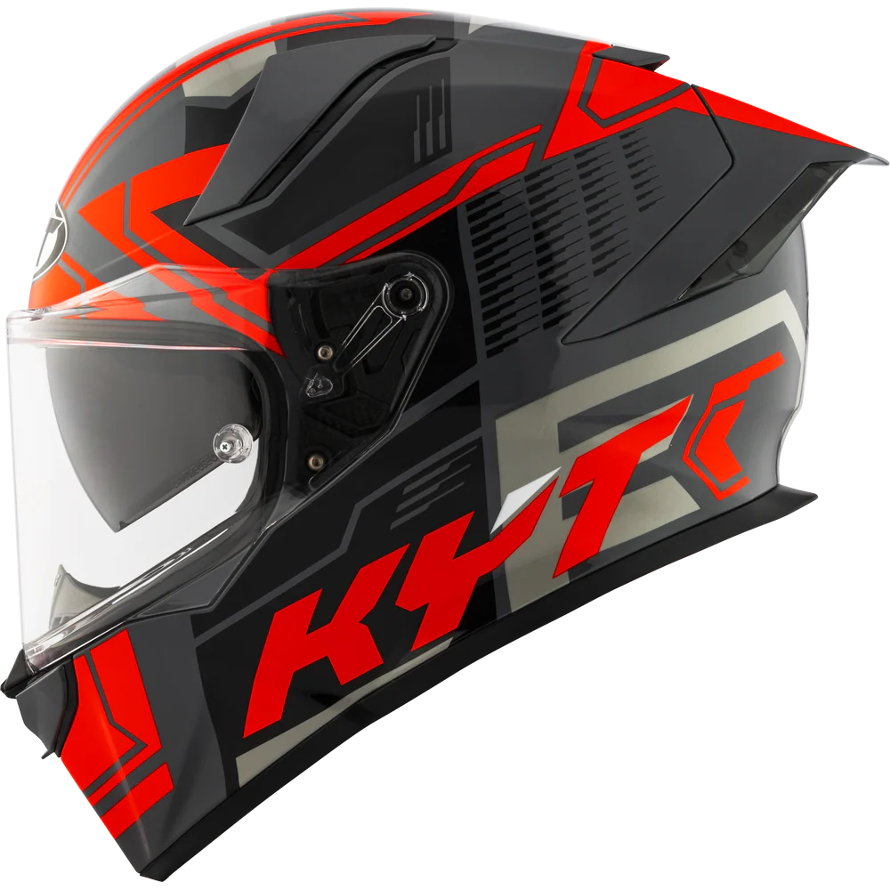 KYT R2R Pro Octane Gloss Black Red Helmet