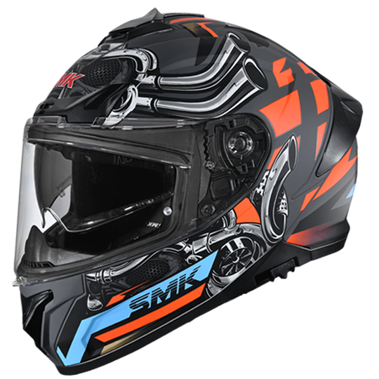 SMK Typhoon Motorhead  Helmet ( Grey Orange )