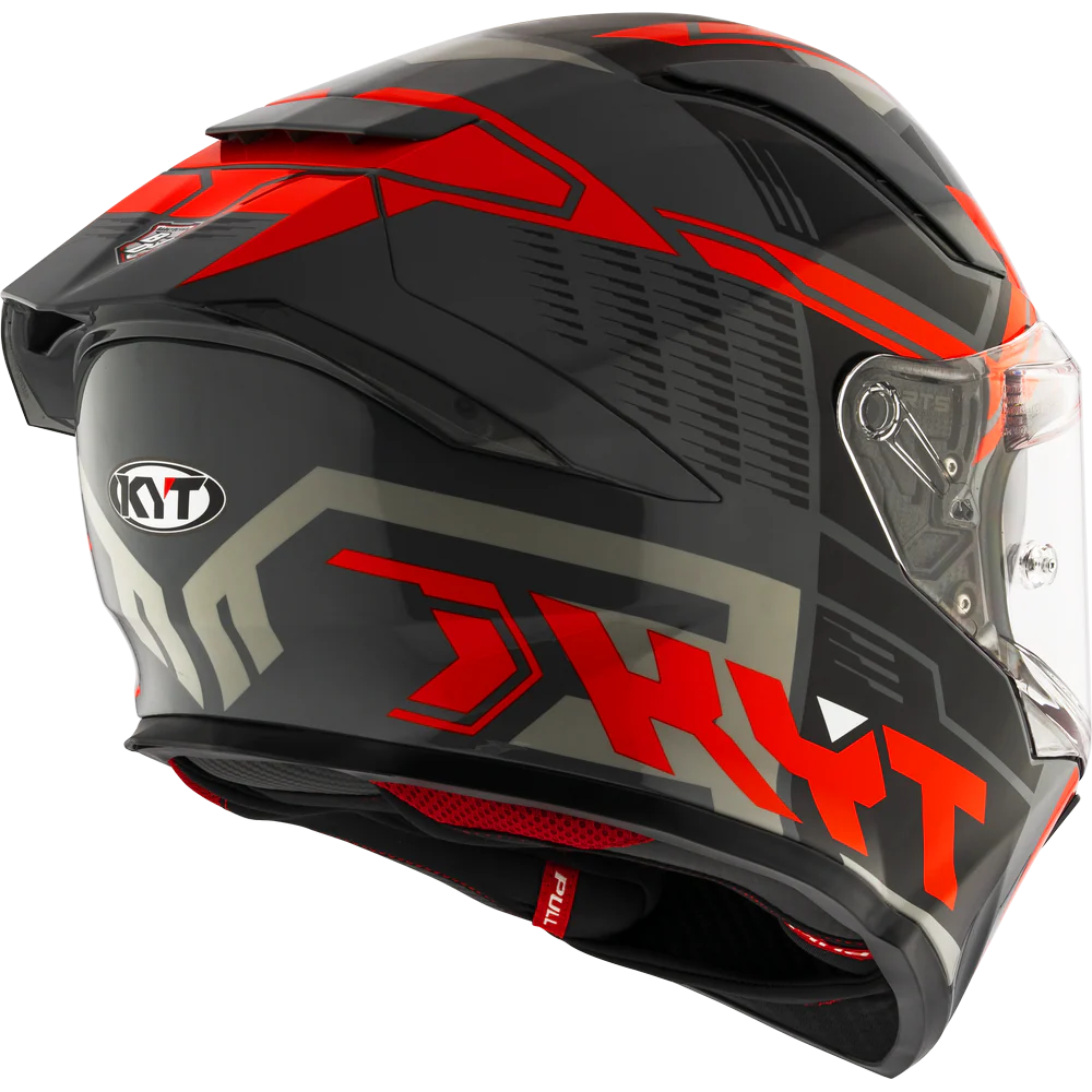 KYT R2R Pro Octane Gloss Black Red Helmet