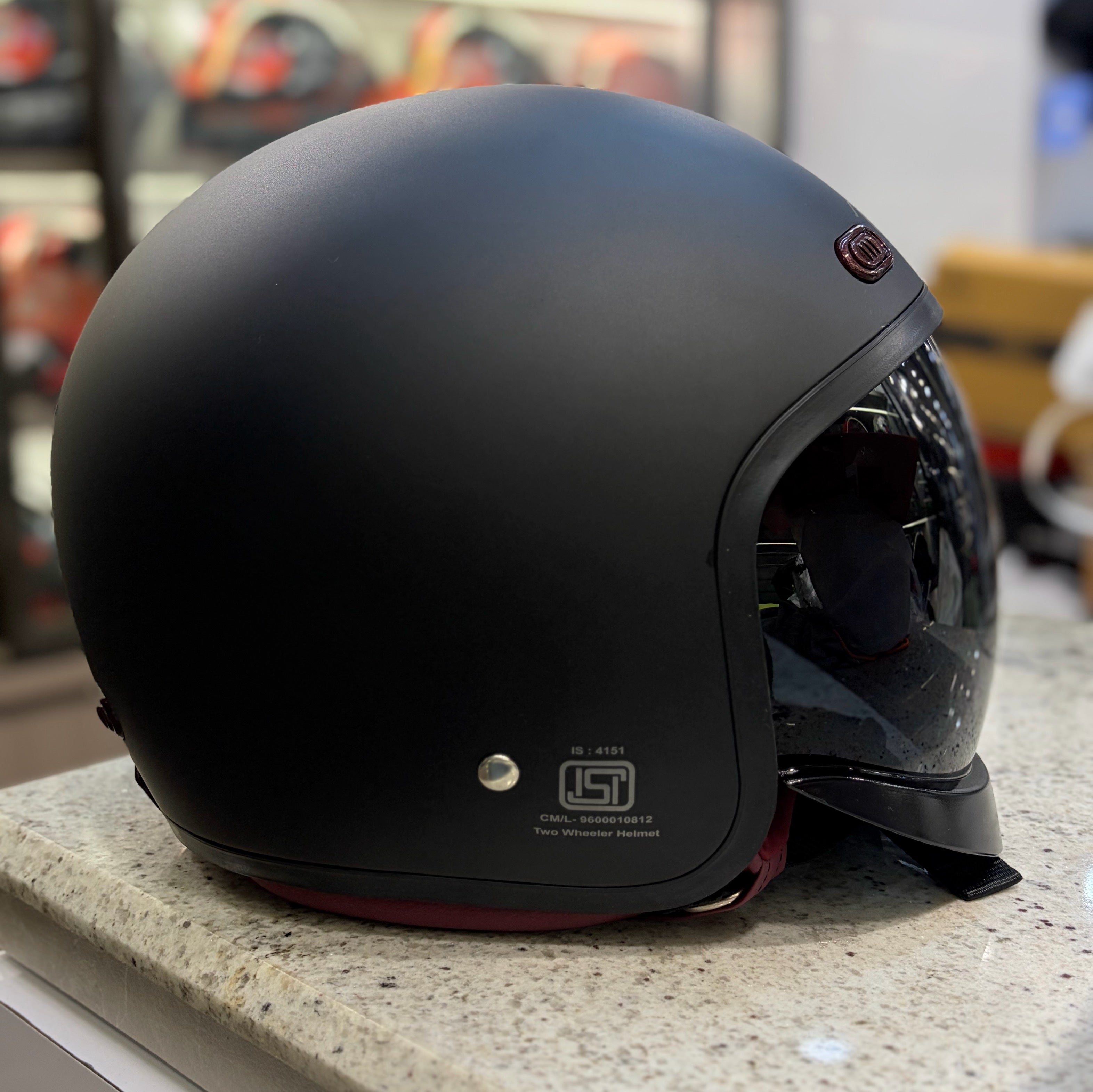 STEELBIRD SBH 67 VINTAGE 5.O MATT BLACK HELMET