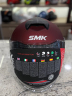 SMK GTJ SOLID MATT WINE RED HELMET