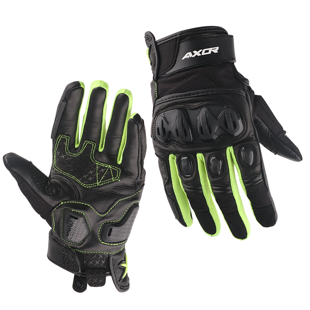 Axor Viper Riding Gloves - Black Neon