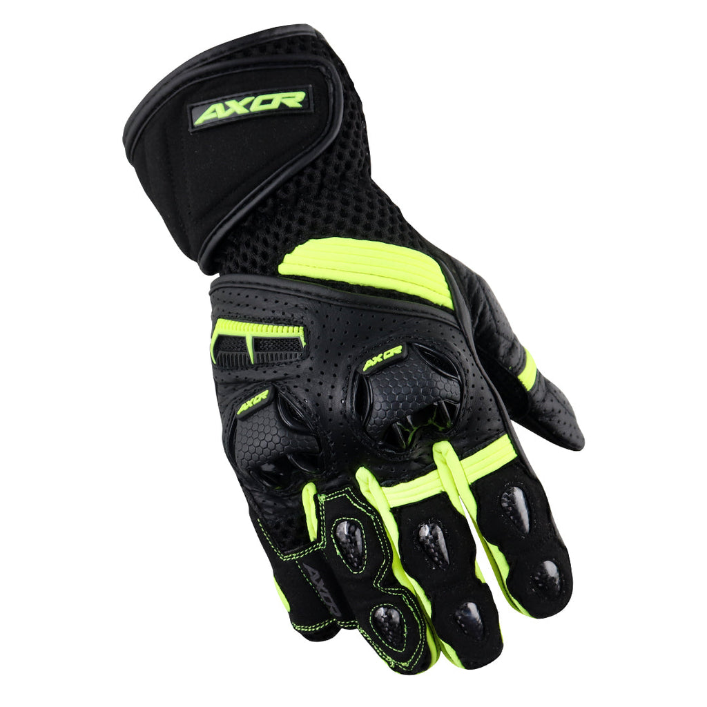 Axor Gator Riding Gloves - Black Neon