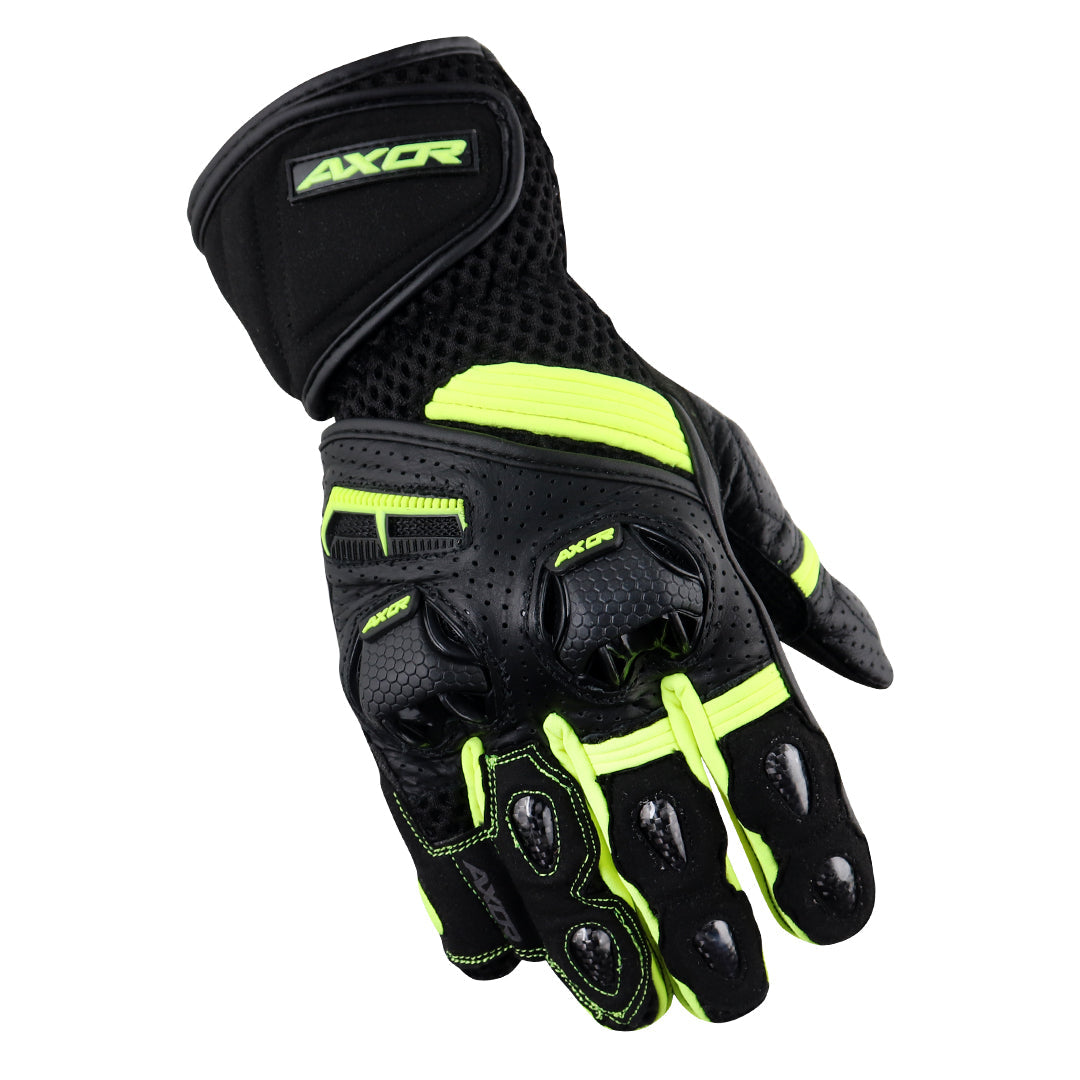 Axor Gator Riding Gloves - Black Neon