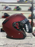 SMK GTJ SOLID MATT WINE RED HELMET