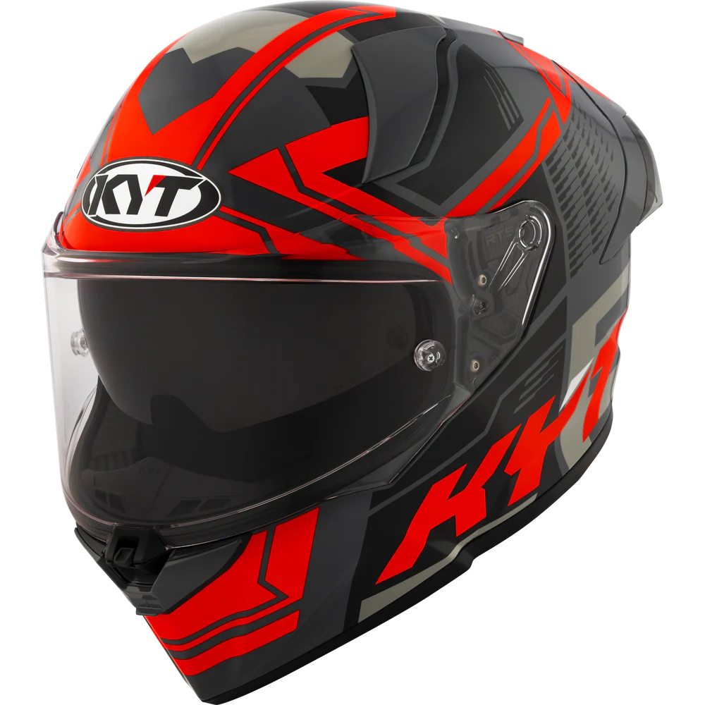 KYT R2R Pro Octane Gloss Black Red Helmet