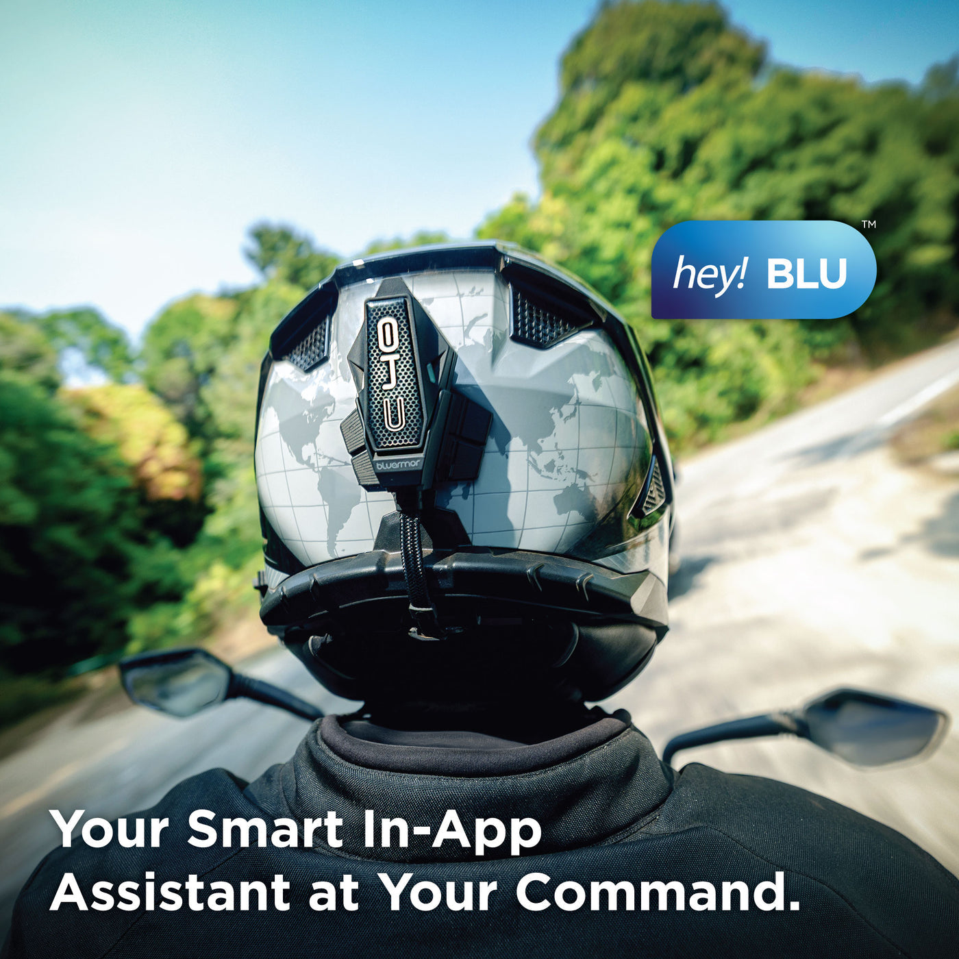 BluArmor C40 Helmet Bluetooth with Intercom Communication Device