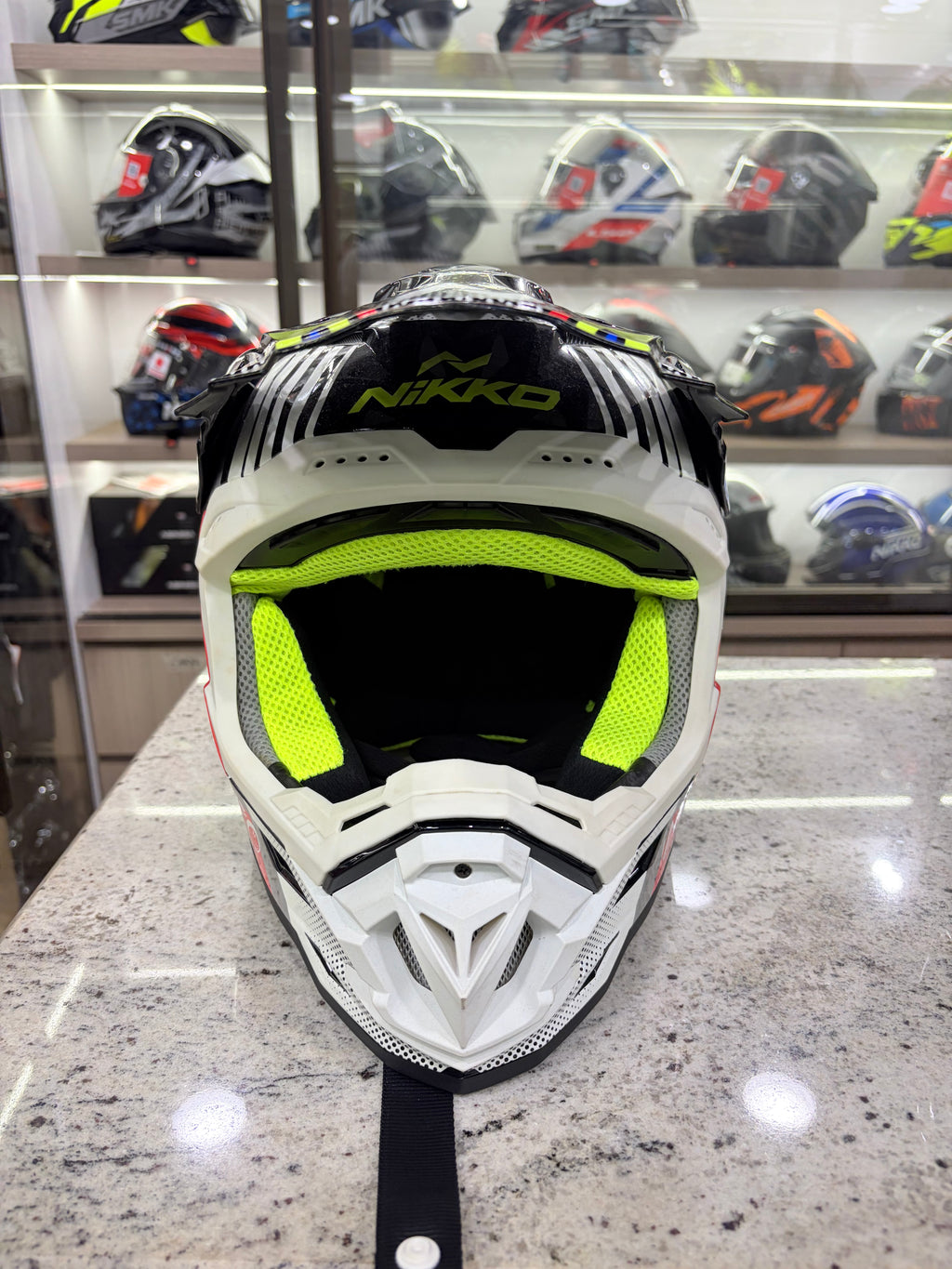 Nikko Motocross Helmet - Gloss Black Red (Q.C Aproved)