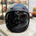 STEELBIRD SBH 67 VINTAGE 5.O MATT BLACK HELMET