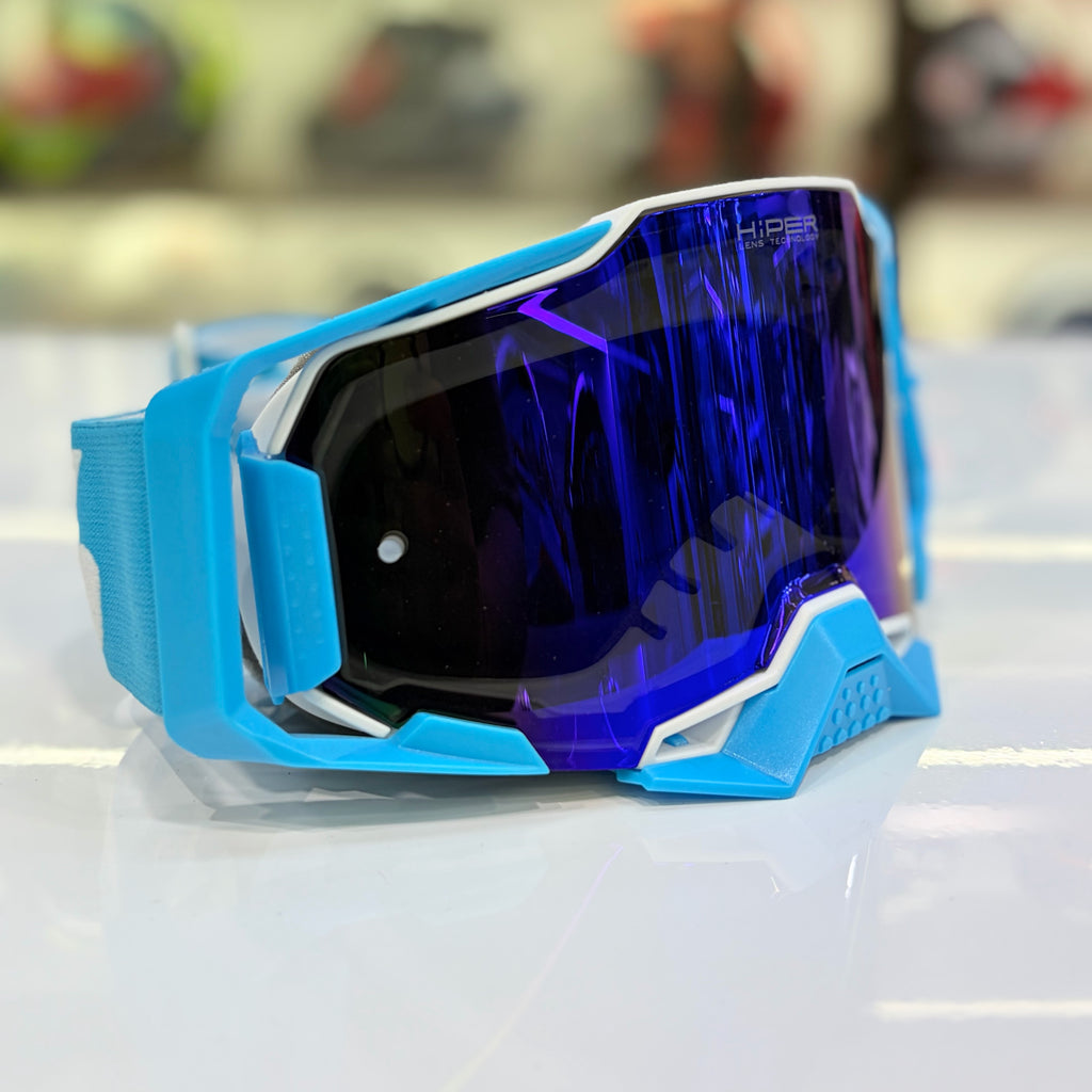 MX-Offroad Goggles : Ocean Blue with white