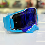 MX-Offroad Goggles : Ocean Blue with white