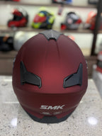 SMK GTJ SOLID MATT WINE RED HELMET