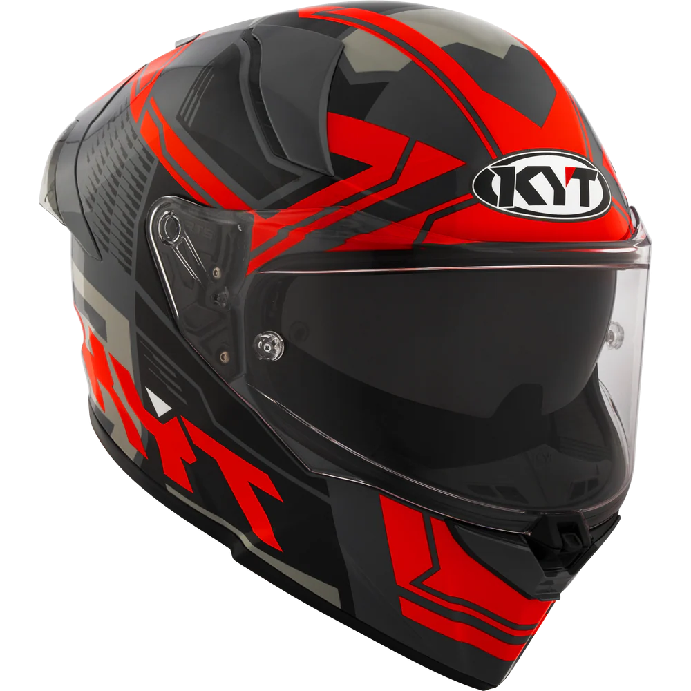 KYT R2R Pro Octane Gloss Black Red Helmet