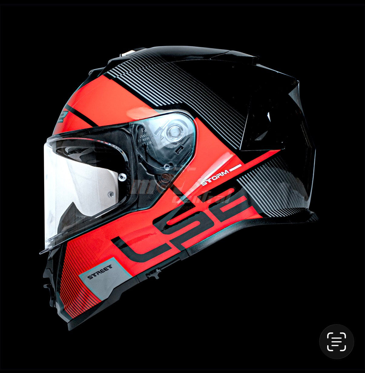 LS2 FF800 STORM II EPIC GLOSS BLACK RED