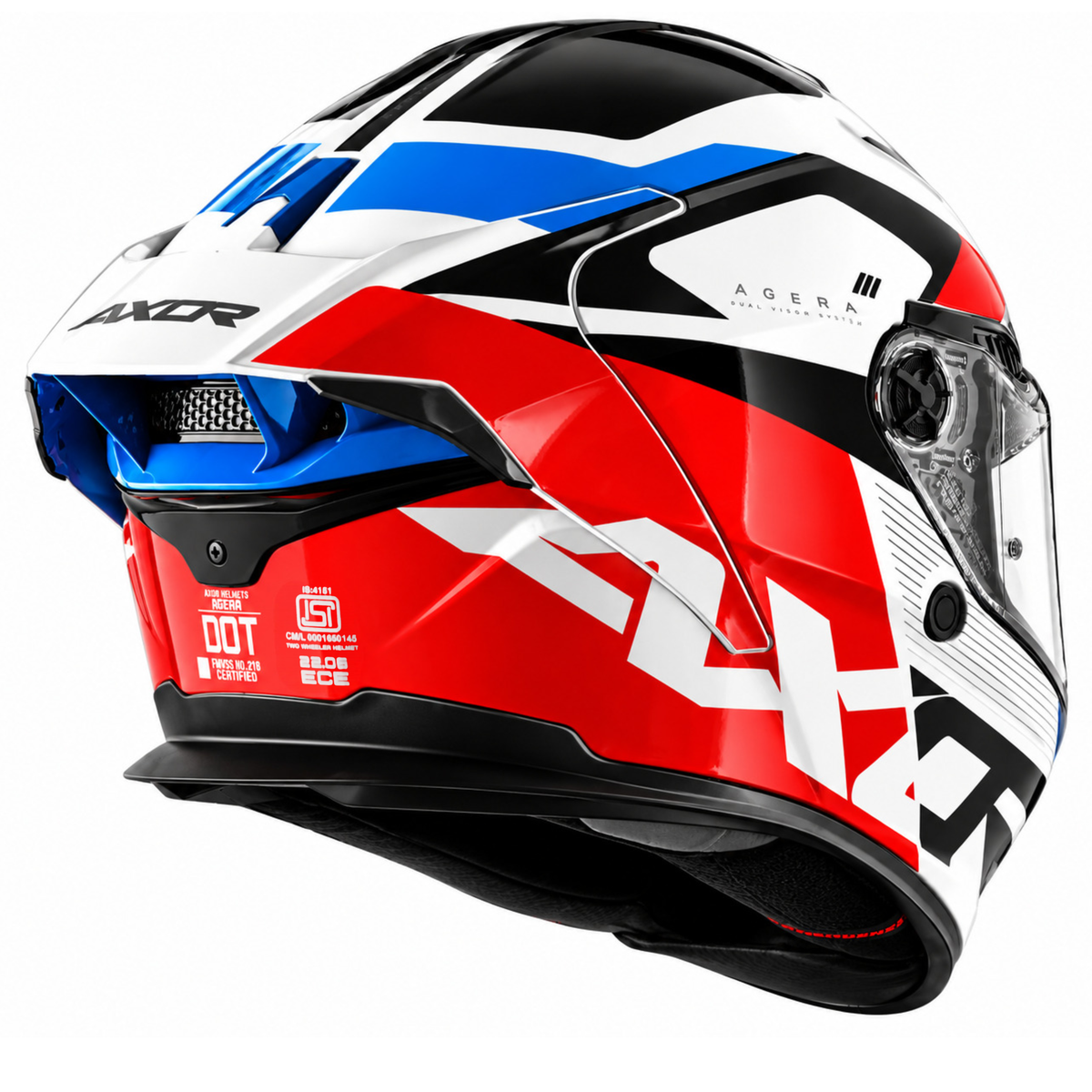 AXOR AGERA RUSH GLOSS WHITE BLUE RED HELMET