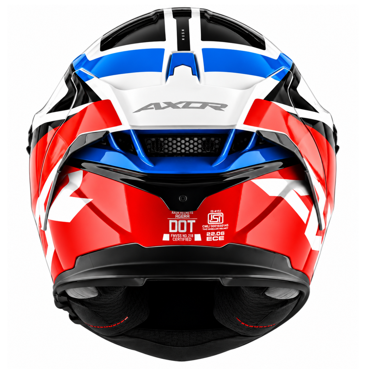 AXOR AGERA RUSH GLOSS WHITE BLUE RED HELMET