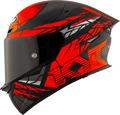 KYT TT Revo Combustion Gloss Black Red Helmet