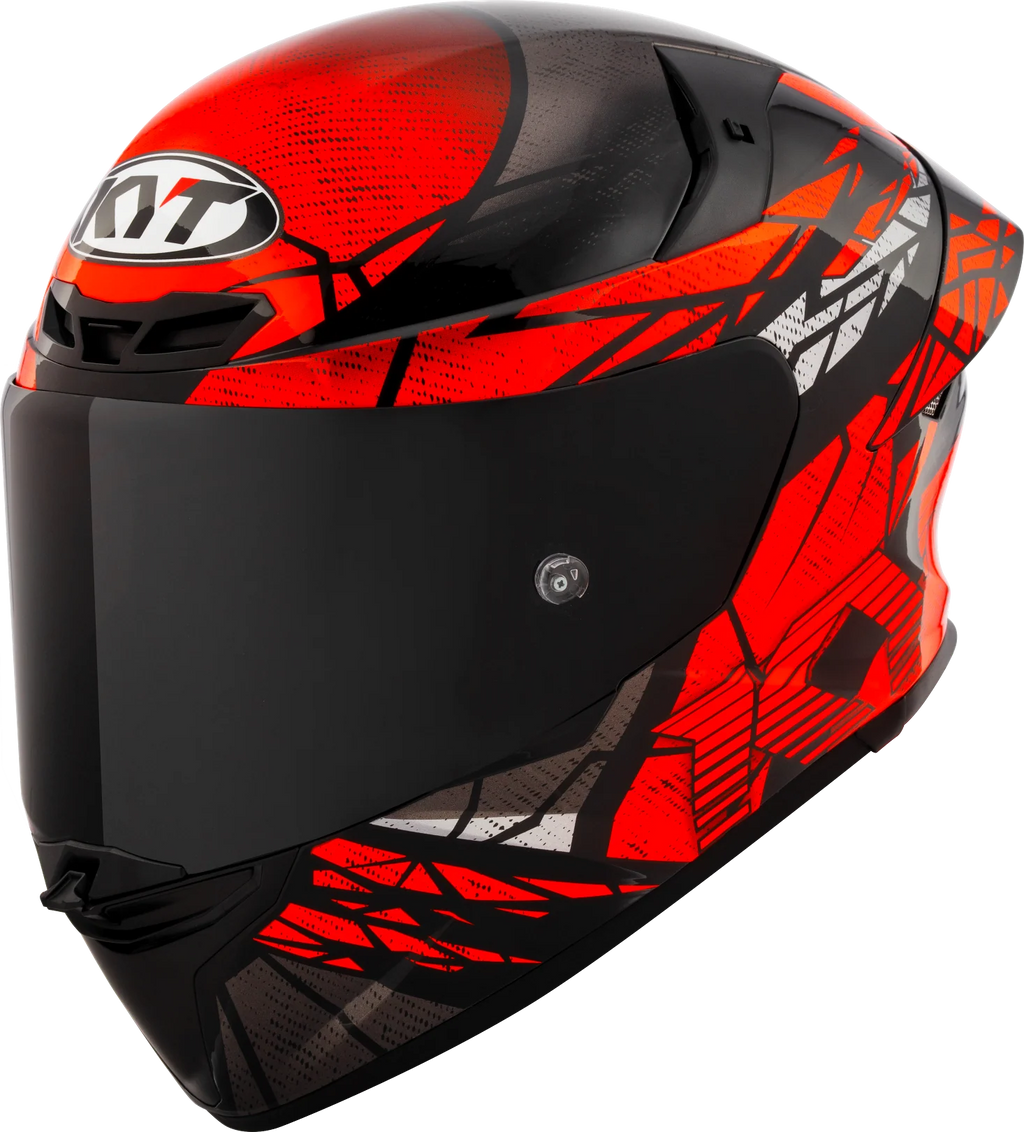 KYT TT Revo Combustion Gloss Black Red Helmet