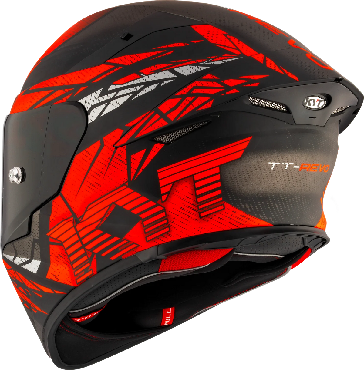 KYT TT Revo Combustion Gloss Black Red Helmet