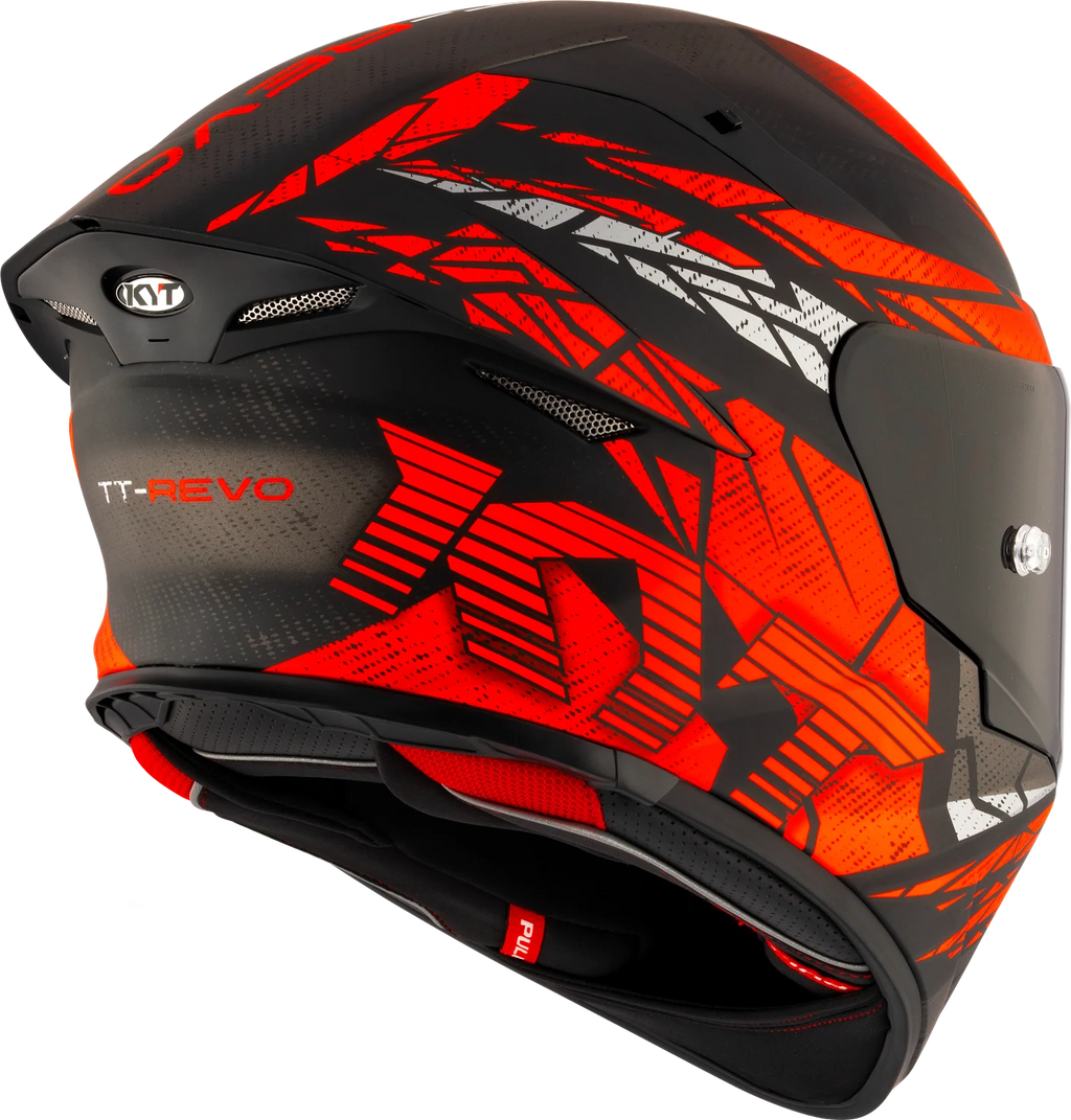 KYT TT Revo Combustion Gloss Black Red Helmet