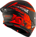 KYT TT Revo Combustion Gloss Black Red Helmet