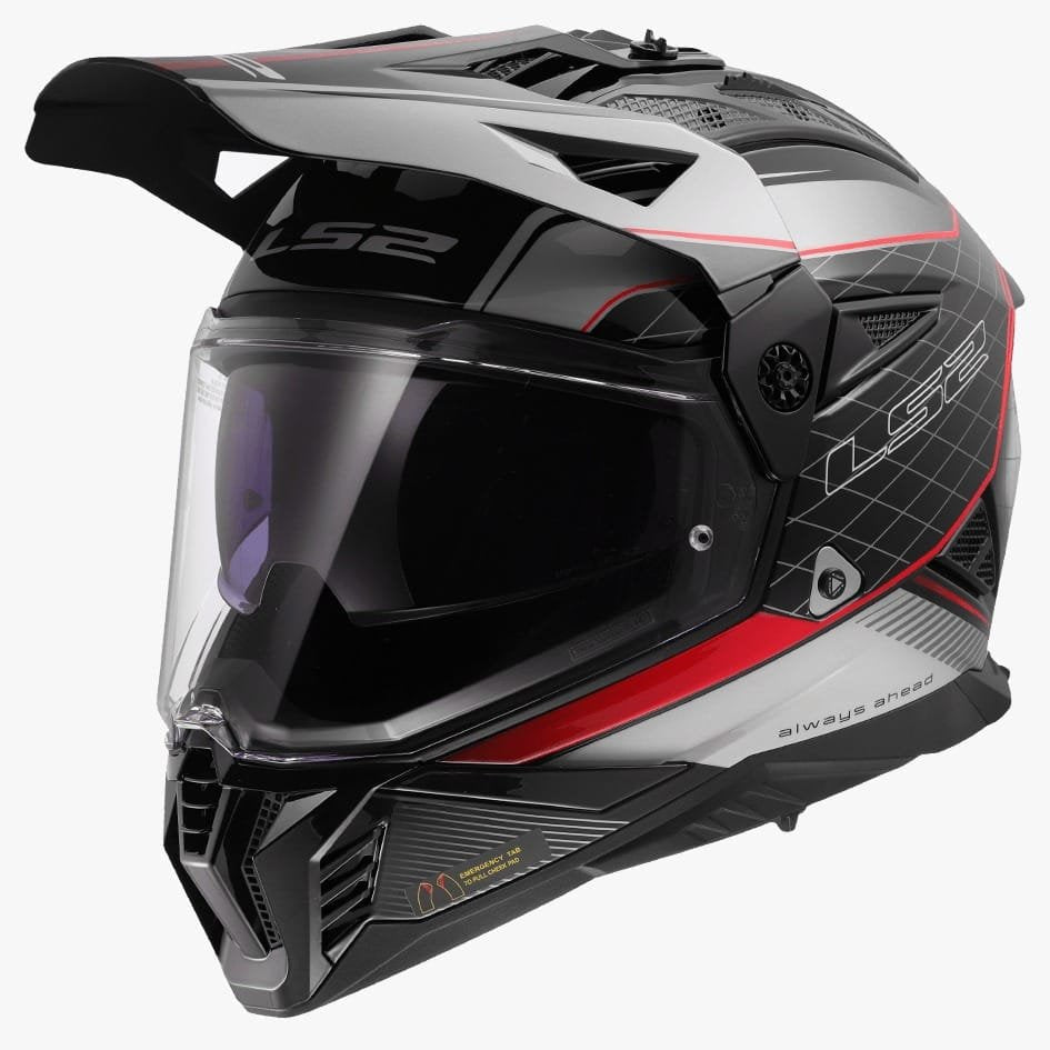 LS2 MX436 PIONEER II 100 MERIDIAN - GLOSS BLACK RED