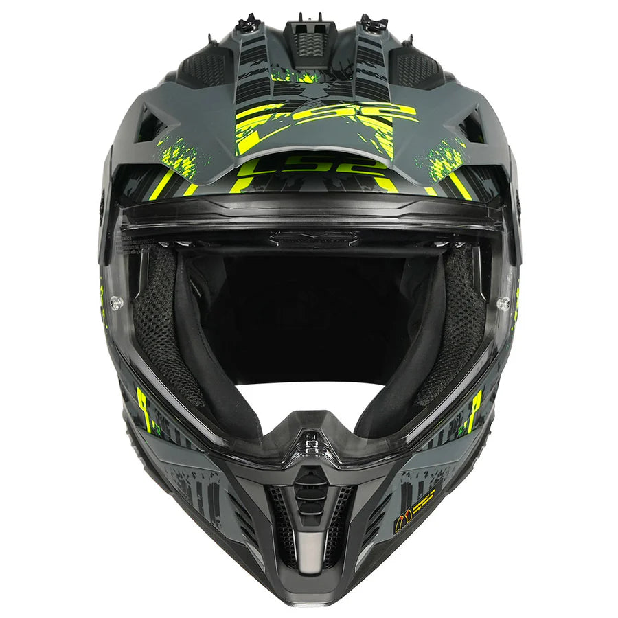 LS2Pioneer2CrazyMattBlackH-VYellowHelmet4