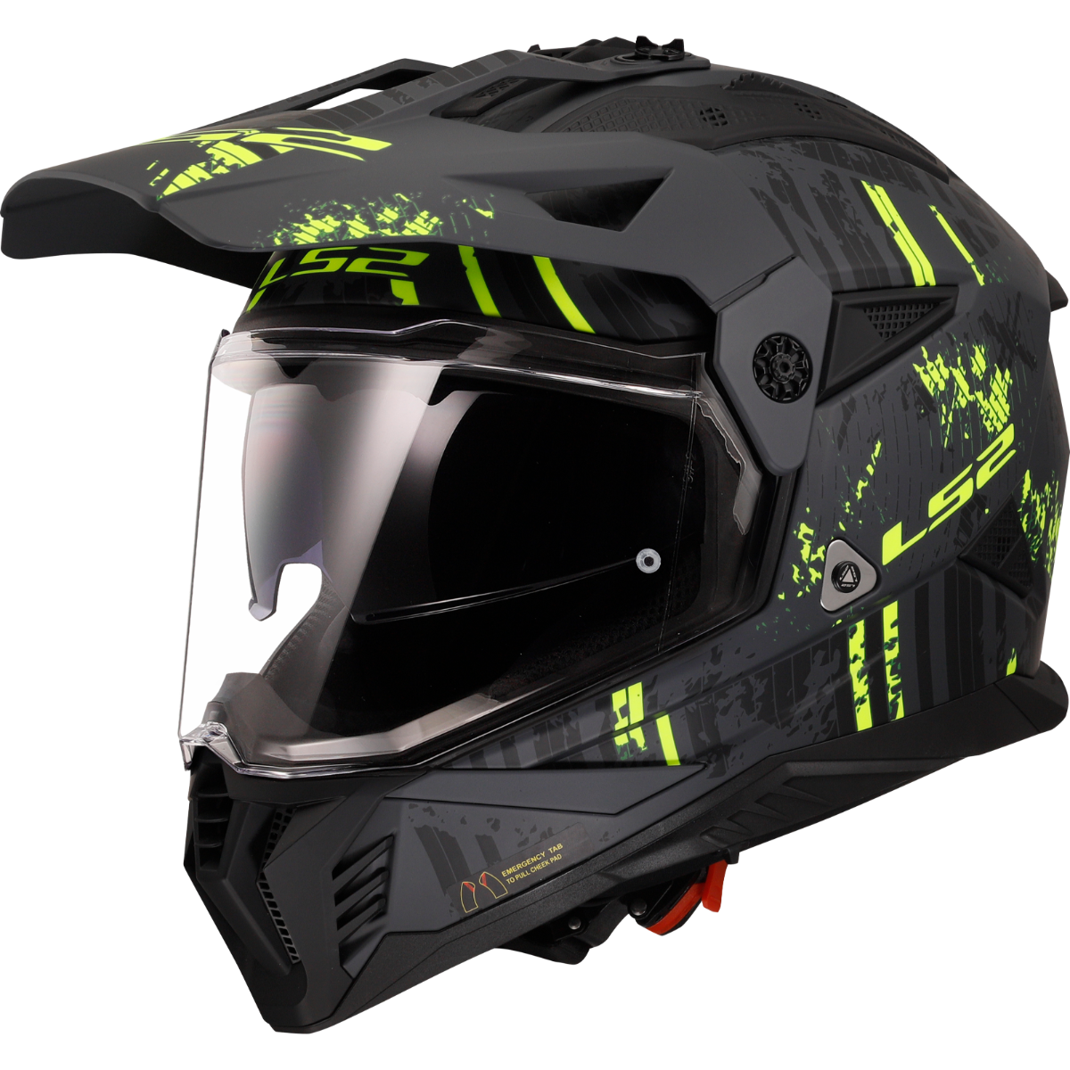 LS2 MX436 PIONEER II CRAZY -  MATT BLACK NEON