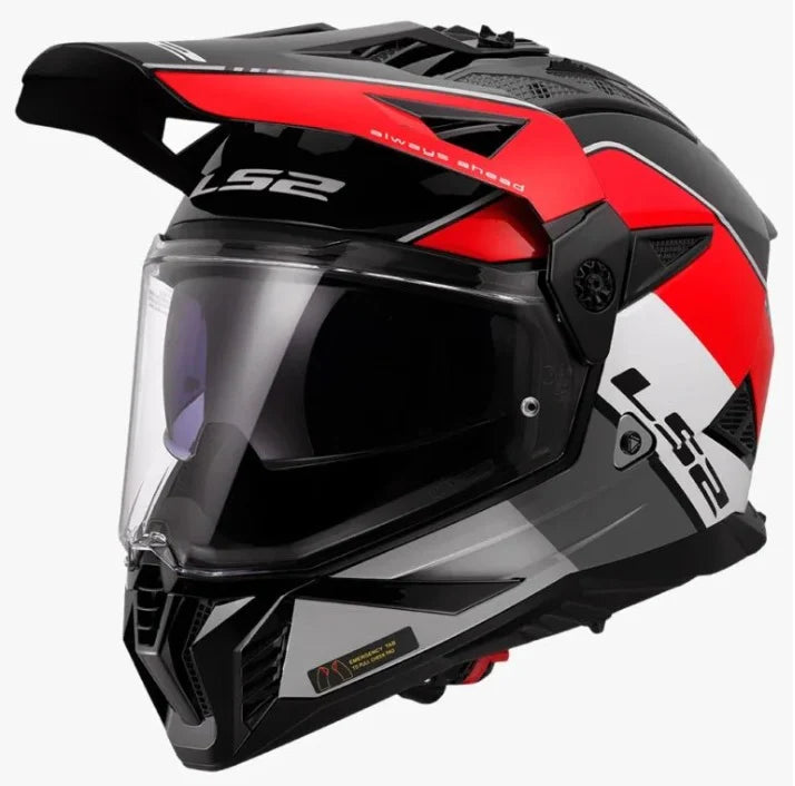 LS2 MX436 PIONEER II RALLY - GLOSS BLACK RED