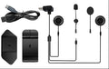 EJEAS motorcycle helmet intercom set with packaging, headset, and accessories on a white background