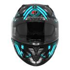 STEELBIRD SXE TPE EDITION ST1 GLOSS BLACK CYAN  - SBH 61