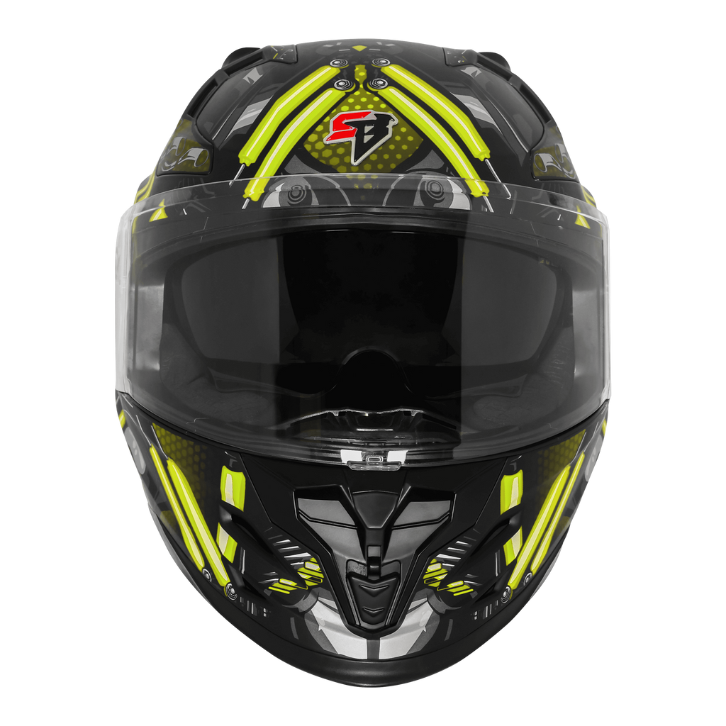 STEELBIRD SXE TPE EDITION ST1 GLOSS BLACK NEON  - SBH 61