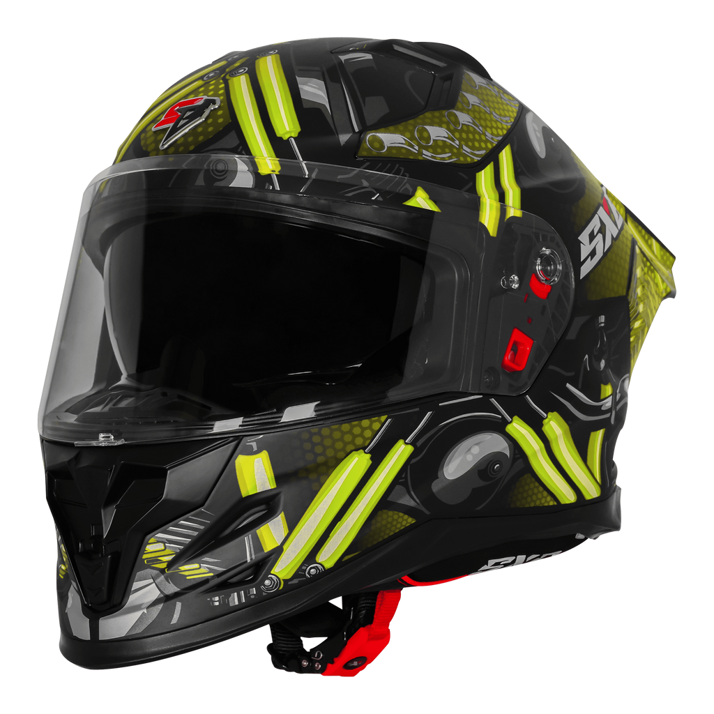STEELBIRD SXE TPE EDITION ST1 GLOSS BLACK NEON  - SBH 61