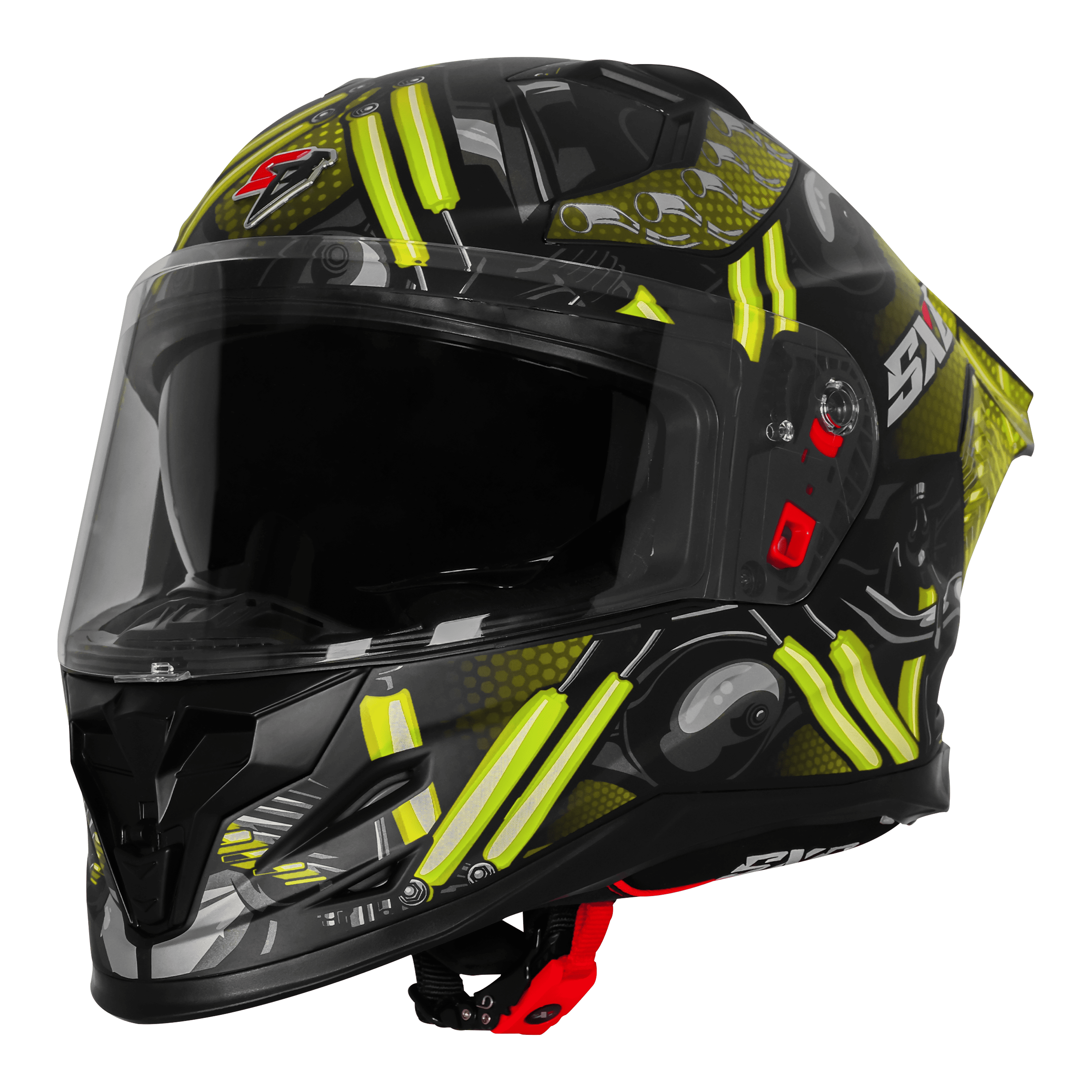 STEELBIRD SXE TPE EDITION ST1 GLOSS BLACK NEON  - SBH 61