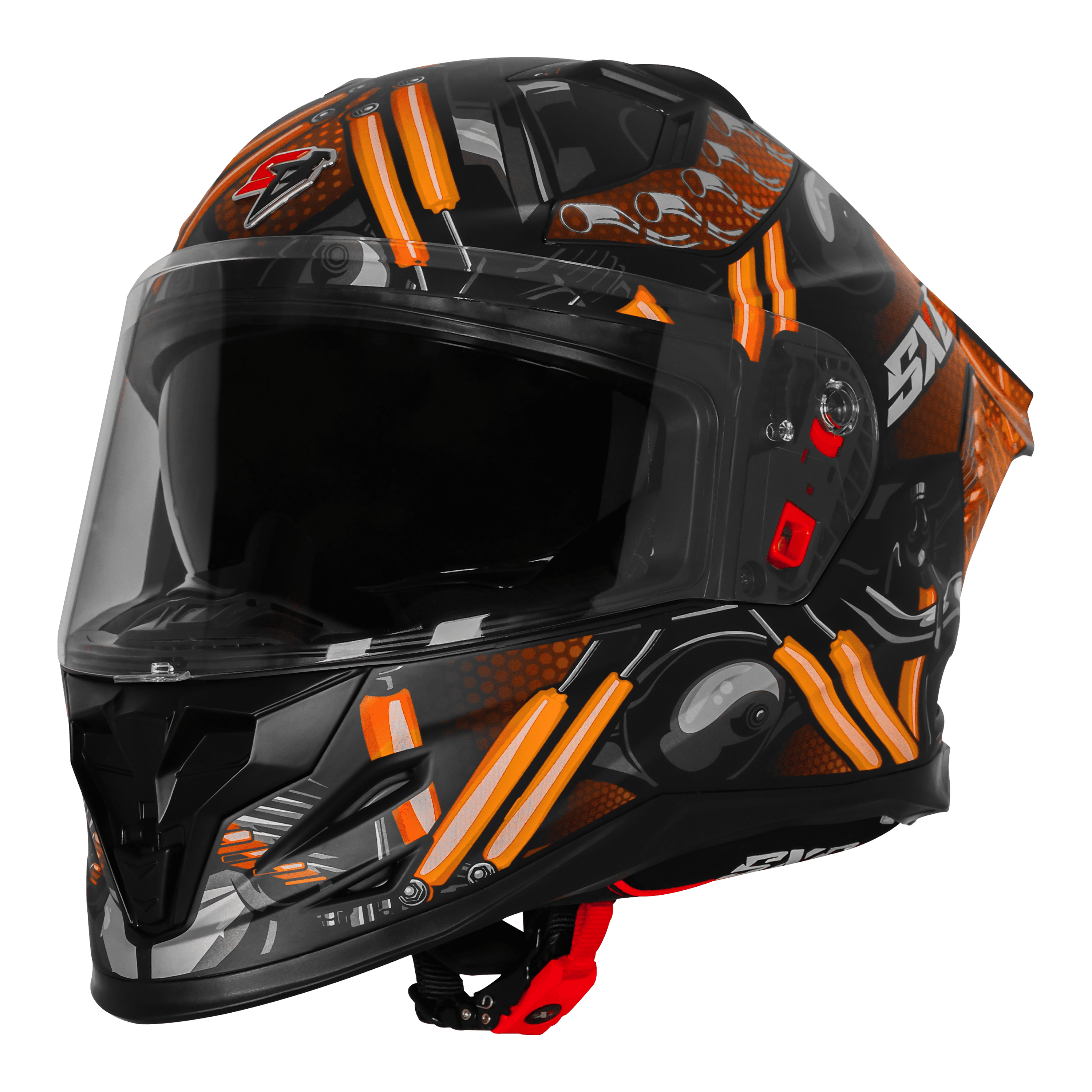 STEELBIRD SXE TPE EDITION ST1 MATT BLACK ORANGE  - SBH 61