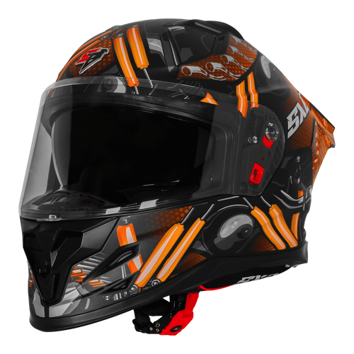 STEELBIRD SXE TPE EDITION ST1 MATT BLACK ORANGE  - SBH 61