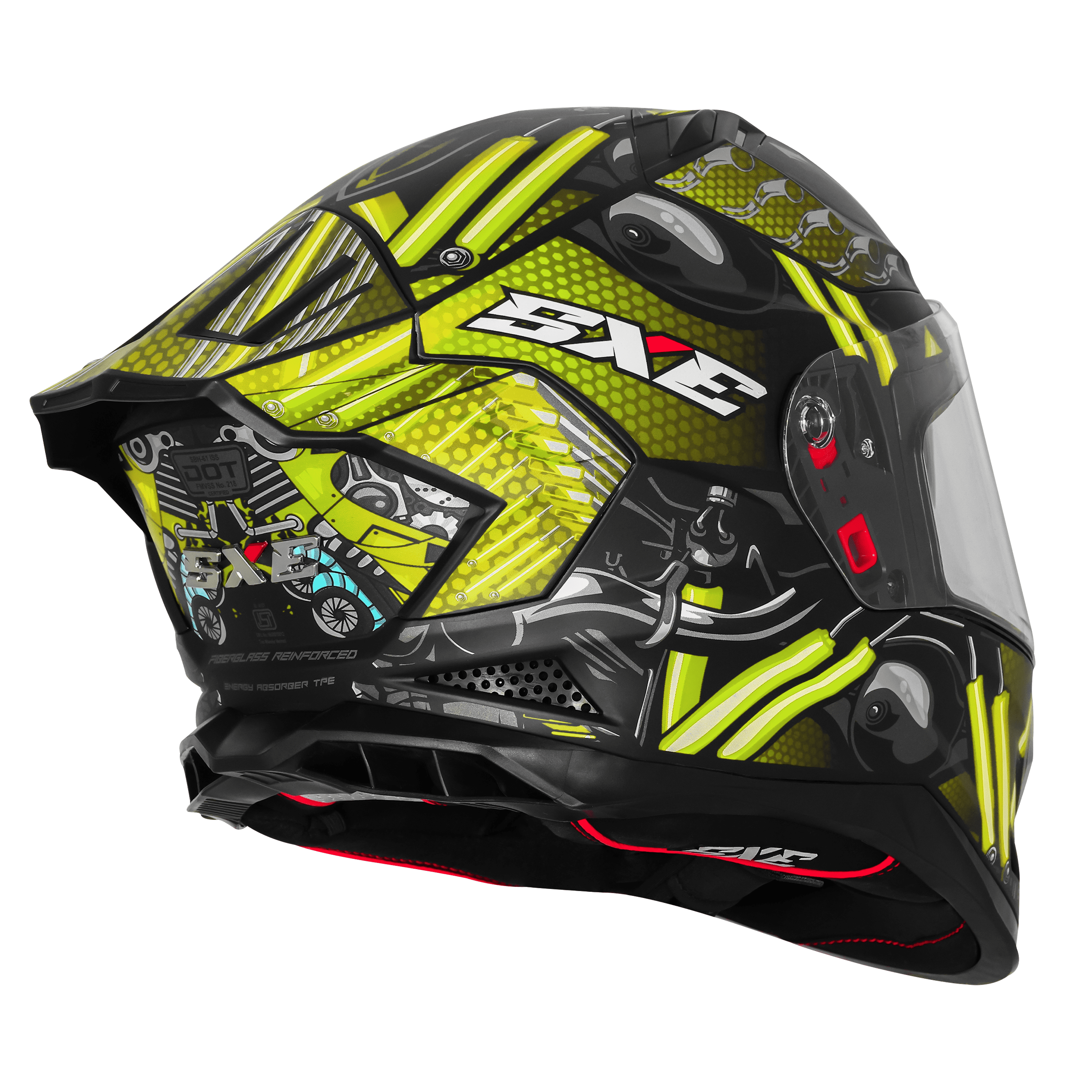 STEELBIRD SXE TPE EDITION ST1 GLOSS BLACK NEON  - SBH 61