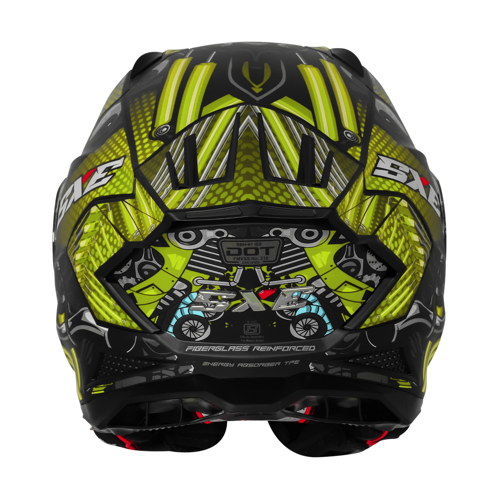 STEELBIRD SXE TPE EDITION ST1 GLOSS BLACK NEON  - SBH 61