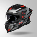 STUDDS HELIOS D2 CIRCUIT -MATT BLACK RED