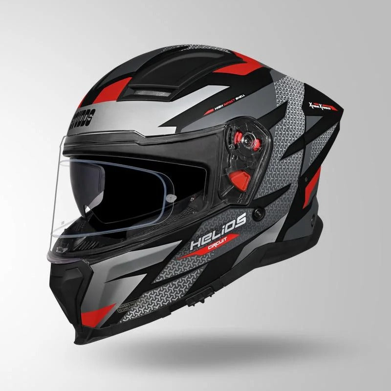 STUDDS HELIOS D2 CIRCUIT -MATT BLACK RED