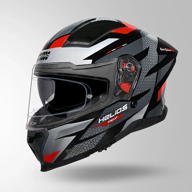STUDDS HELIOS D2 CIRCUIT - GLOSS BLACK RED