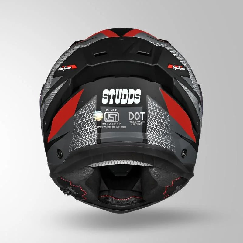 STUDDS HELIOS D2 CIRCUIT -MATT BLACK RED