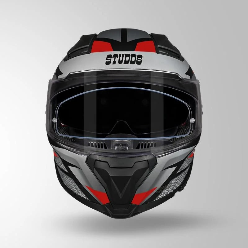 STUDDS HELIOS D2 CIRCUIT -MATT BLACK RED