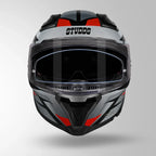 STUDDS HELIOS D2 CIRCUIT - GLOSS BLACK RED