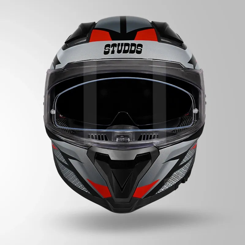 STUDDS HELIOS D2 CIRCUIT - GLOSS BLACK RED