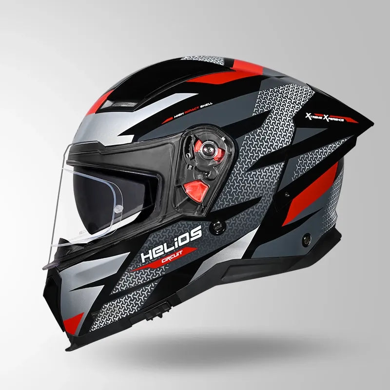 STUDDS HELIOS D2 CIRCUIT - GLOSS BLACK RED